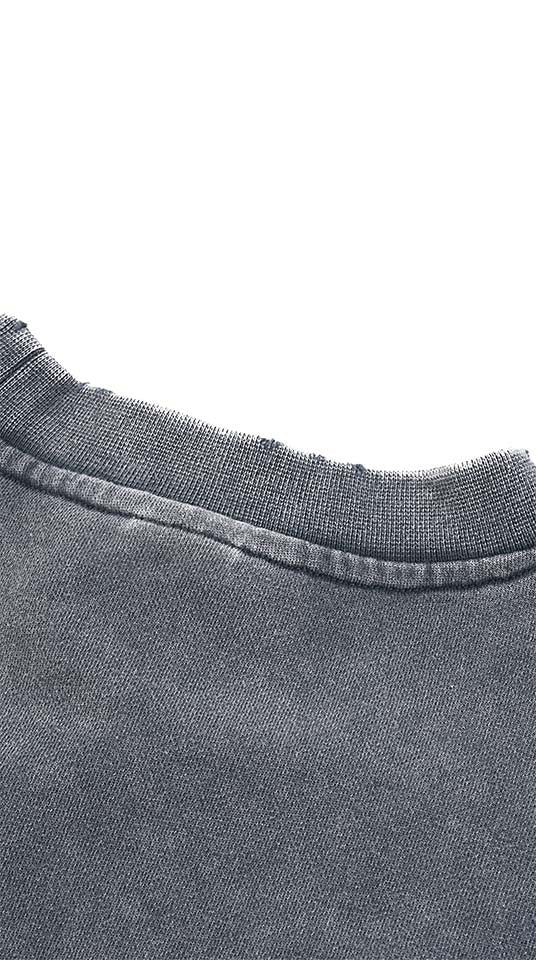 Snow Washed Raw Edge Cropped Sweatshirt