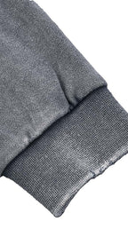 Snow Washed Raw Edge Cropped Sweatshirt