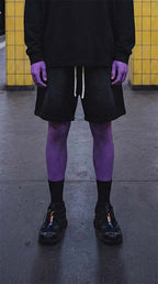 Sun Fade Raw Edge Cotton Shorts