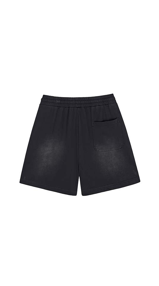 Sun Fade Raw Edge Cotton Shorts