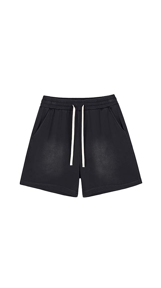 Sun Fade Raw Edge Cotton Shorts