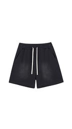 Sun Fade Raw Edge Cotton Shorts