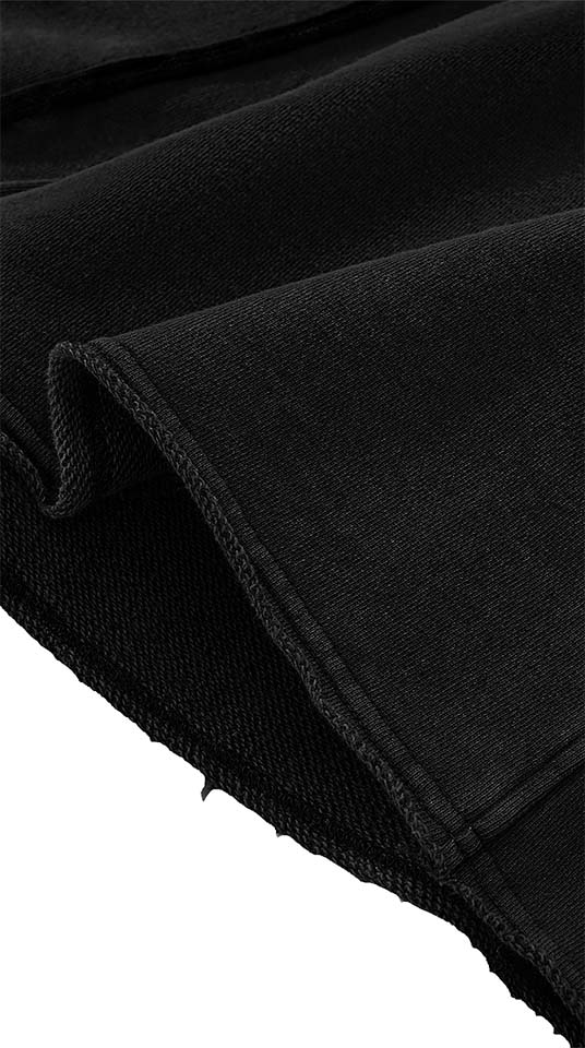 Snow Washed Raw Edge Drawstring Shorts