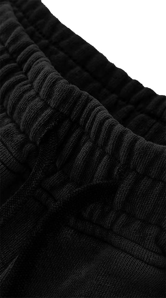 Snow Washed Raw Edge Drawstring Shorts