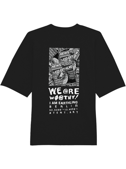 Unisex Oversized T-shirt 200 GSM - We Are Worthy - Black