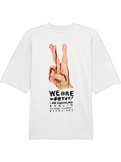 Unisex Oversized T-shirt 200 GSM - We Are Worthy - White